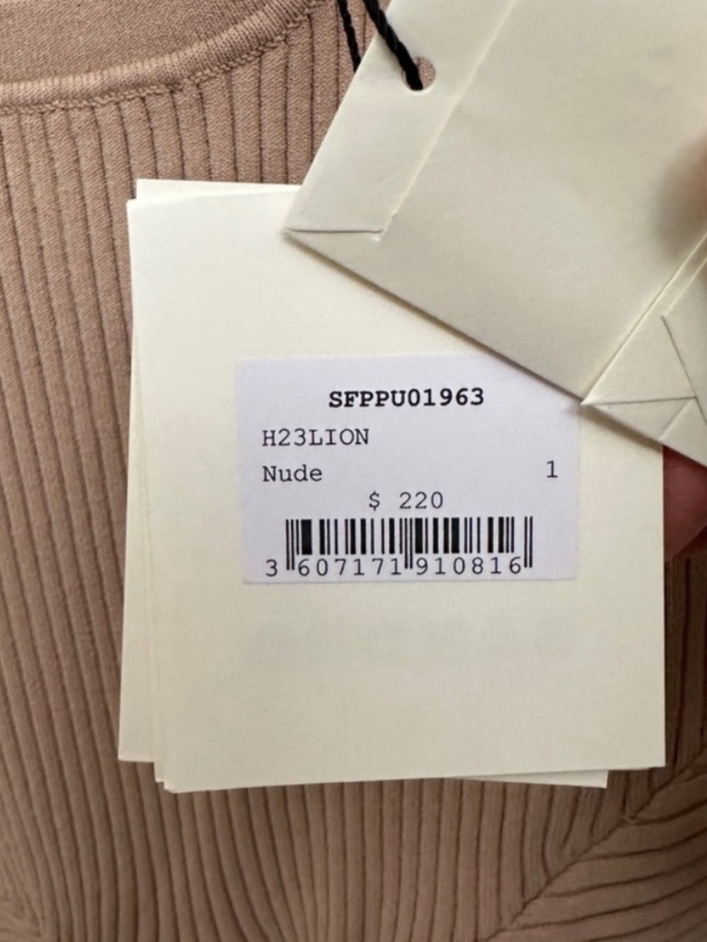 NWOT $220 Sandro Beige Ribbed Bodysuit size 0 - Picture 8 of 15